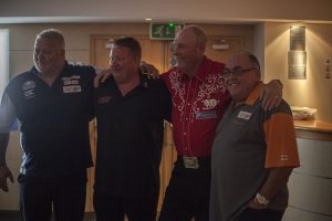 Colin Lloyd, Bob Anderson, Tony O'Shea and Darryl Fitton at the Norwich Charity Darts Masters 2017
